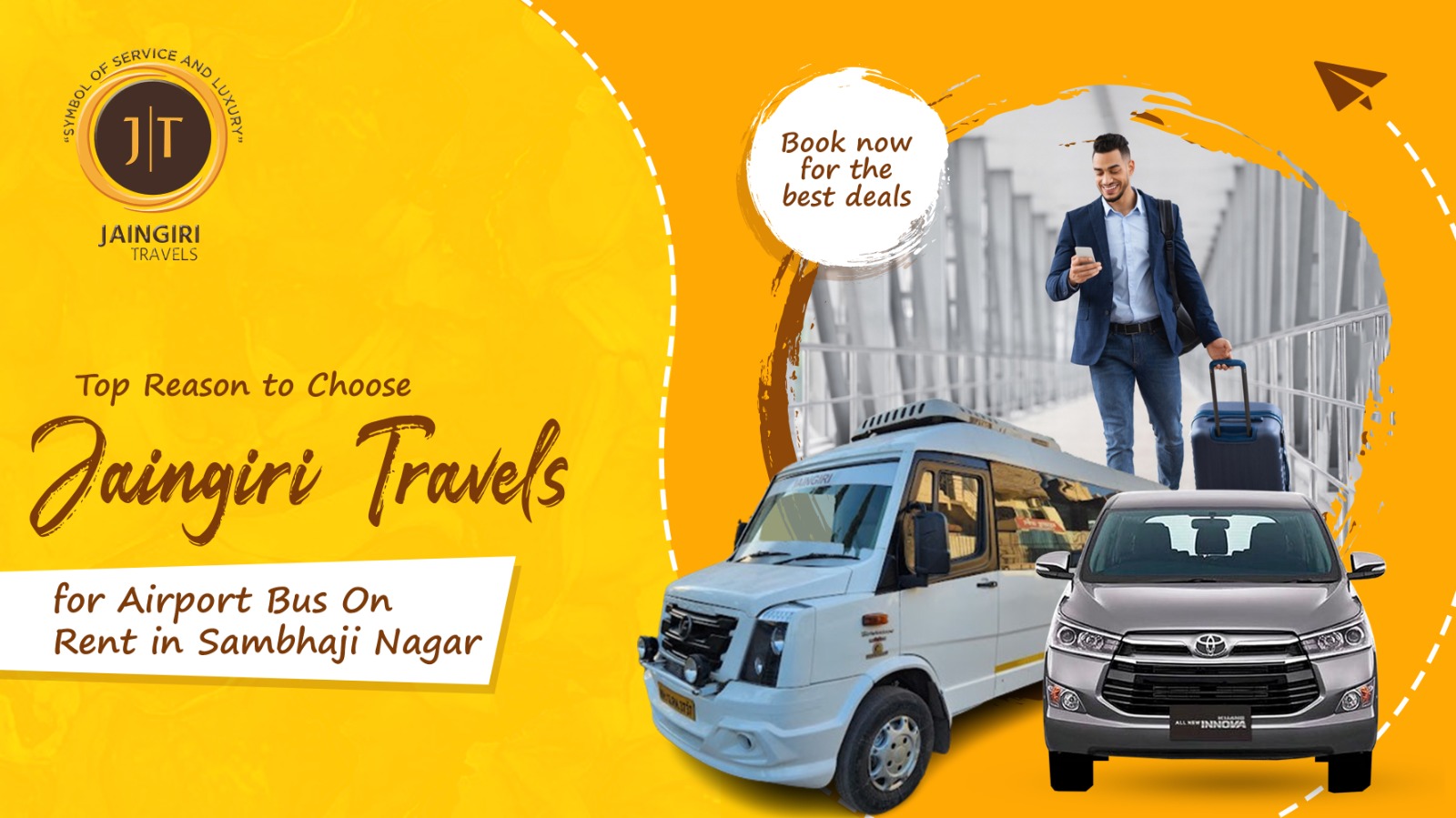 Top Reason to Choose Jaingiri Travels for Airport Bus On Rent in Sambhaji Nagar